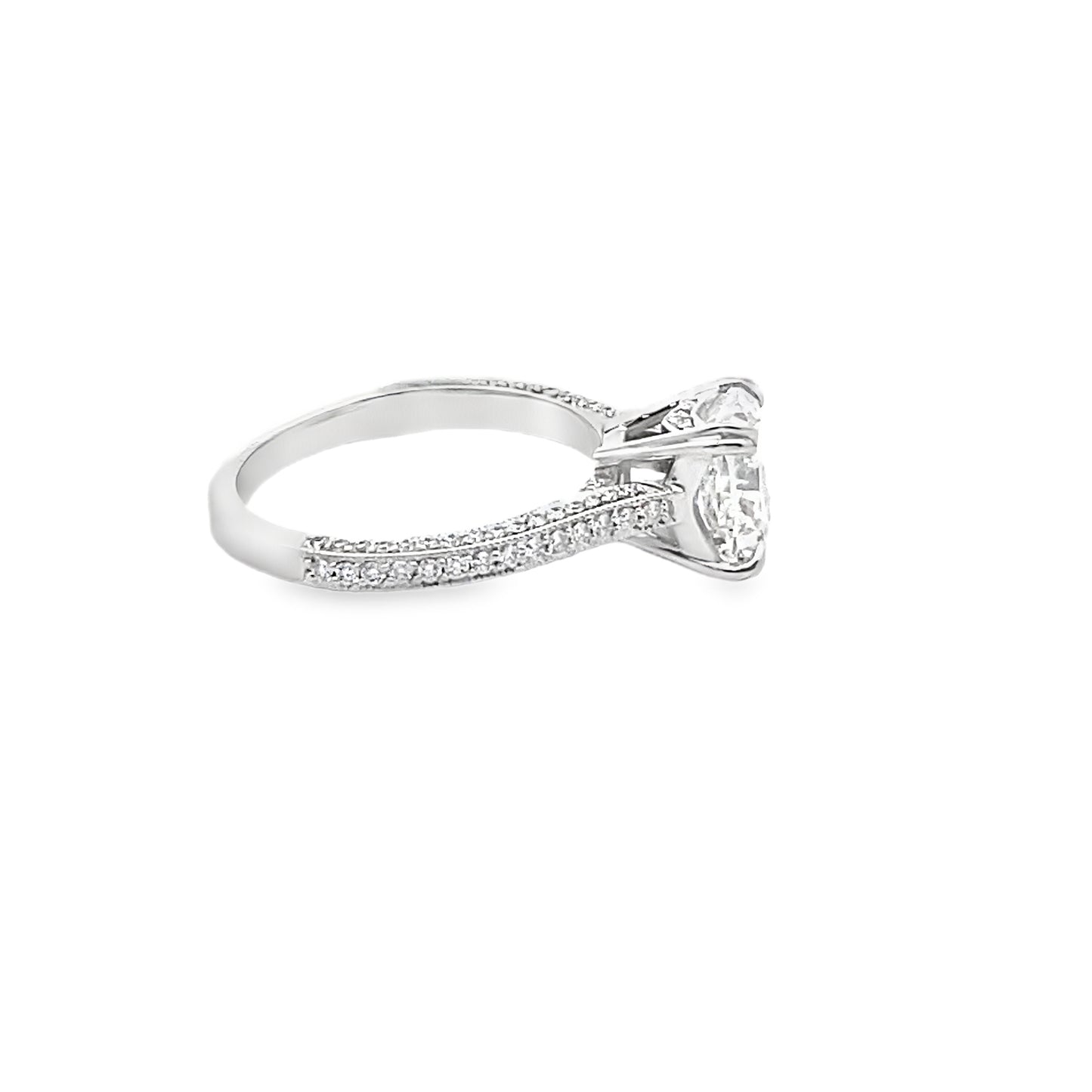 Cushion-Cut Diamond Engagement Ring in Platinum