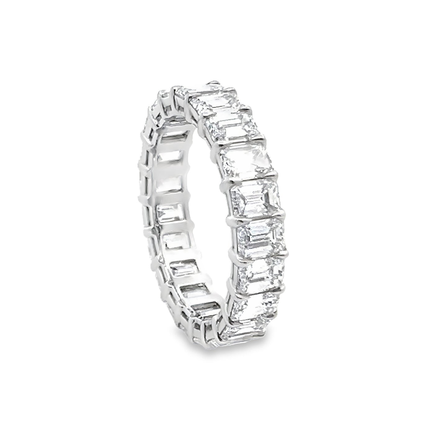 Diamond Emerald-Cut Eternity Band Ring in Platinum