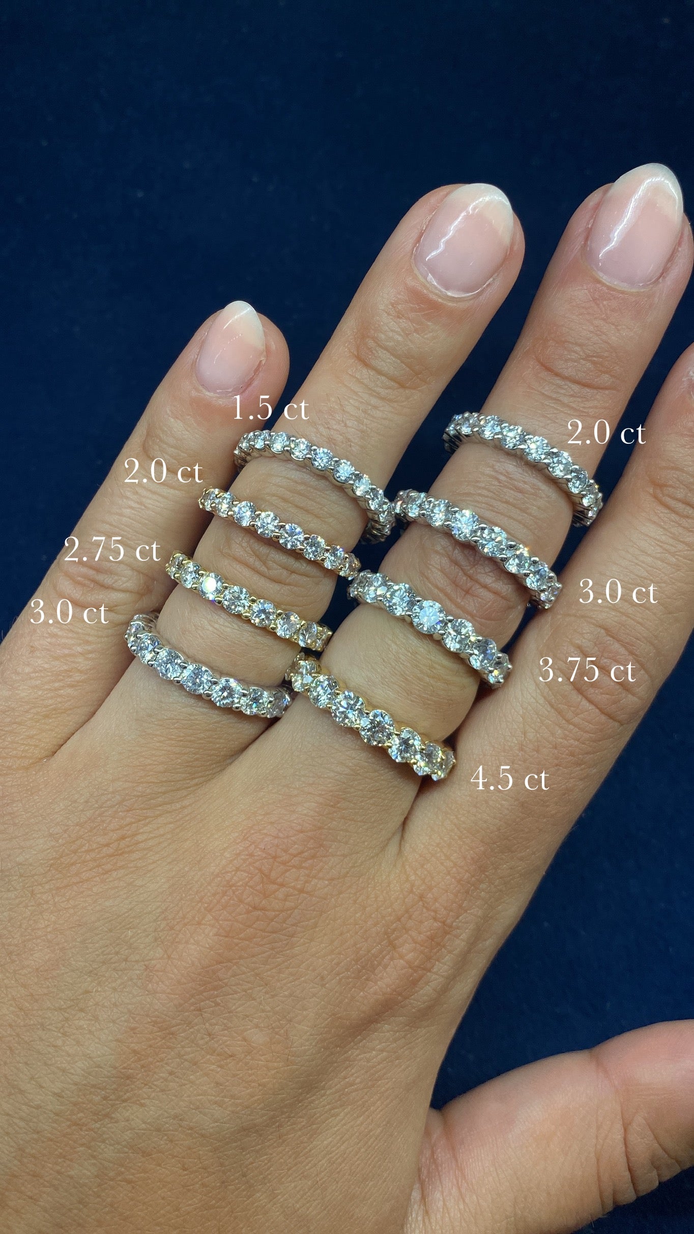 Round Brilliant-Cut Diamond Eternity Band in 14K Gold and Platinum