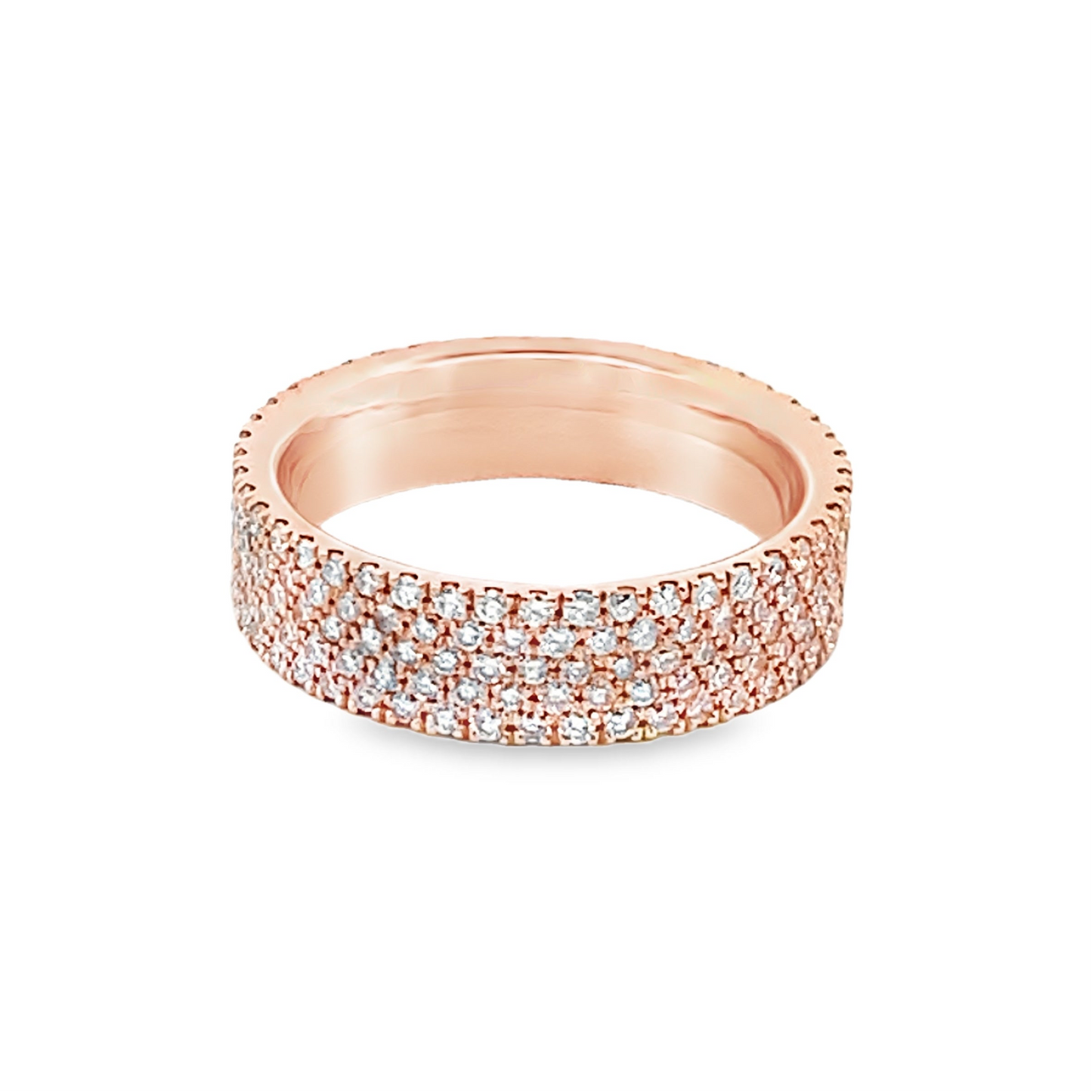 Five Row 14K Rose Gold Diamond Eternity Ring