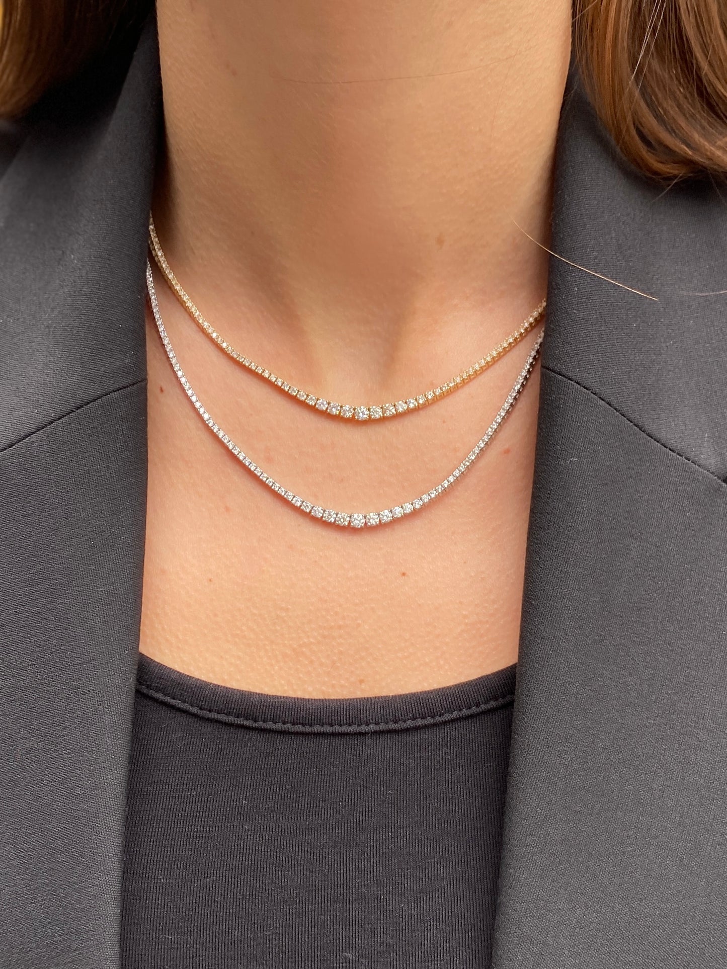 Graduated Diamond Tennis Necklace in 14K Gold