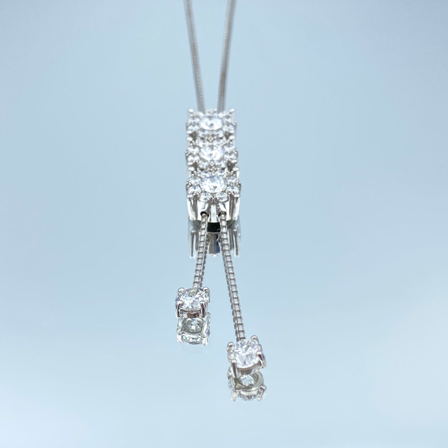 Diamond Lariat Necklace in 14K White Gold - L and L Jewelry