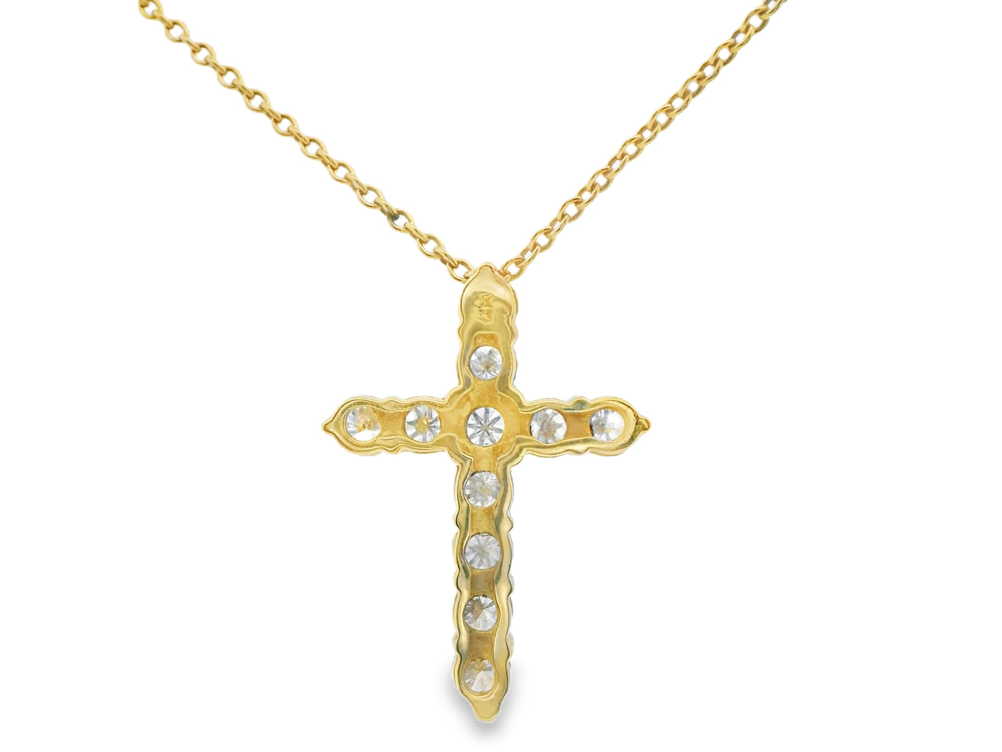 Diamond Cross Large Pendant Necklace in 14K White Gold