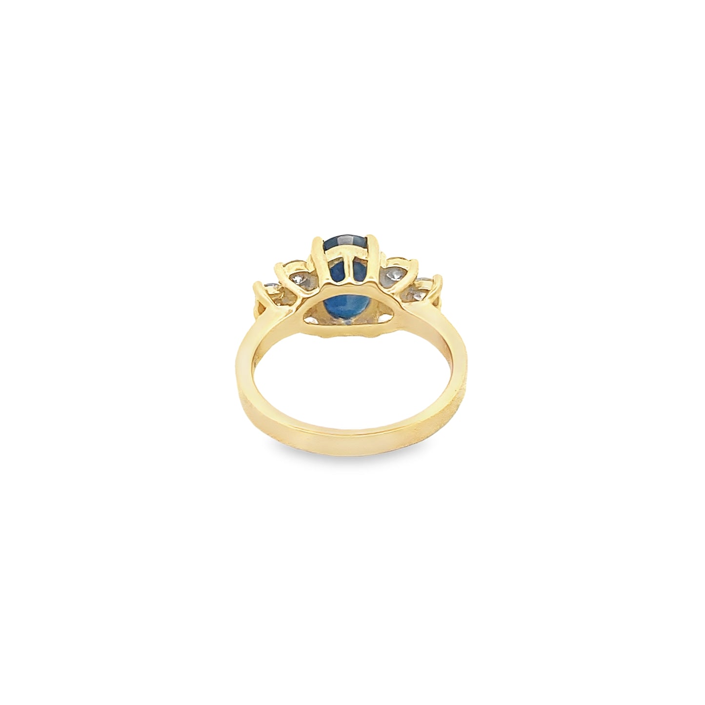 Sapphire and Diamond Cluster Ring in 14K Yellow Gold