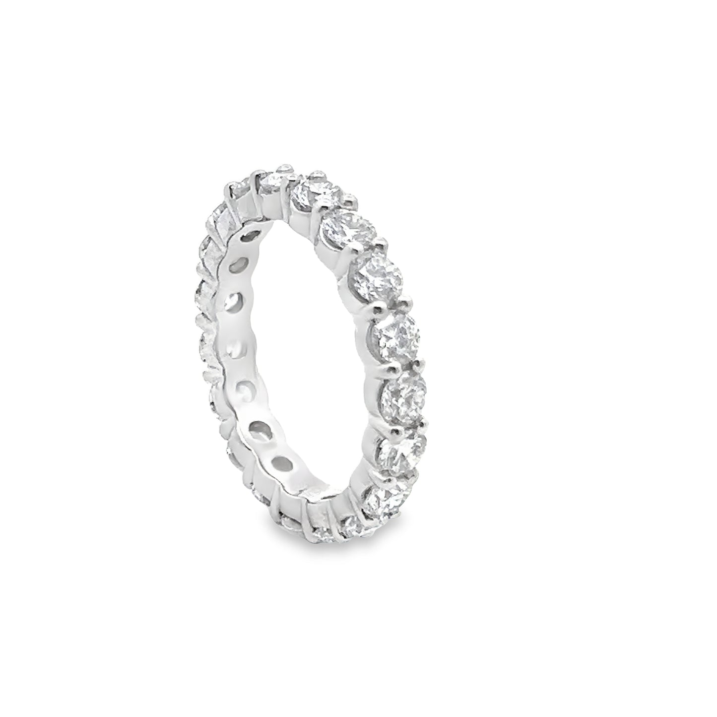 Round Brilliant-Cut Diamond Eternity Band in 14K Gold and Platinum