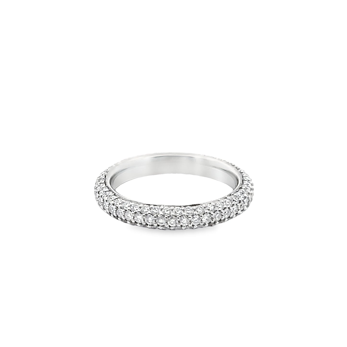 Three Row Pave Eternity Ring in Platinum