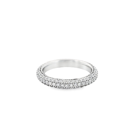 Three Row Pave Eternity Ring in Platinum