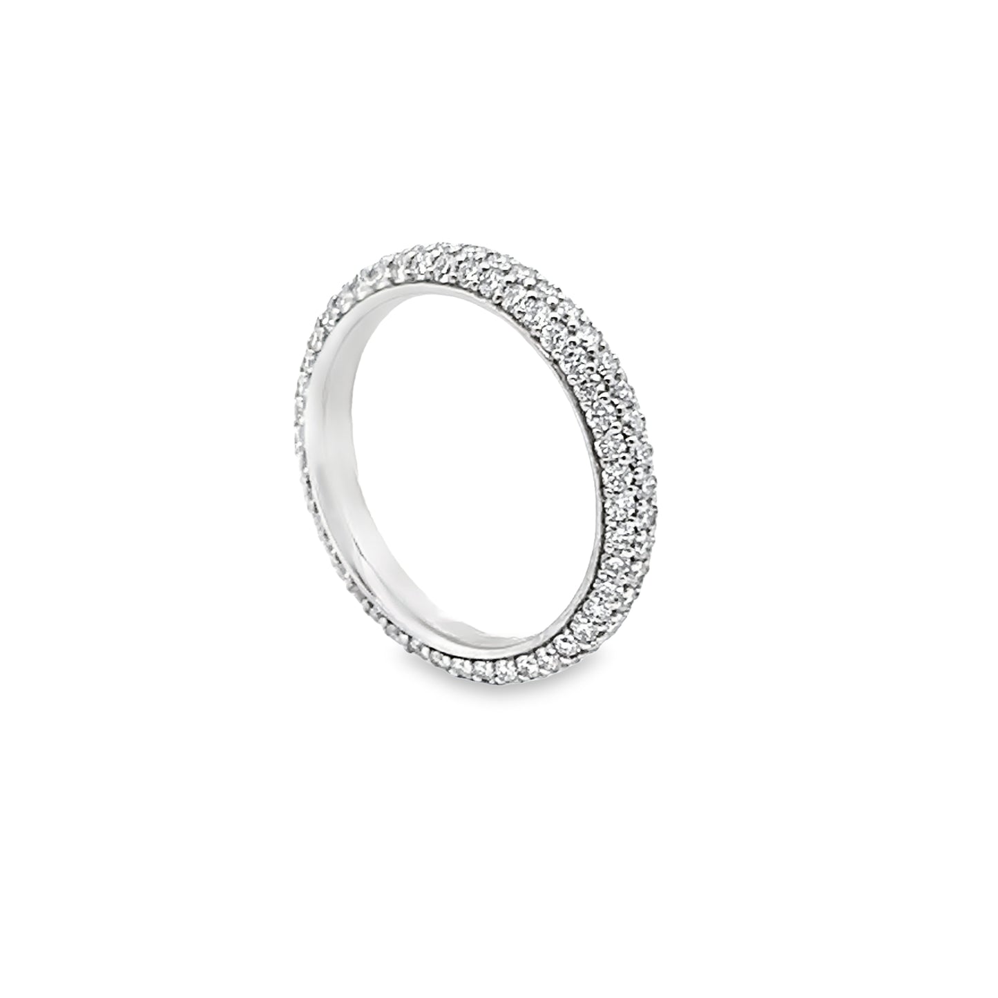 Three Row Pave Eternity Ring in Platinum
