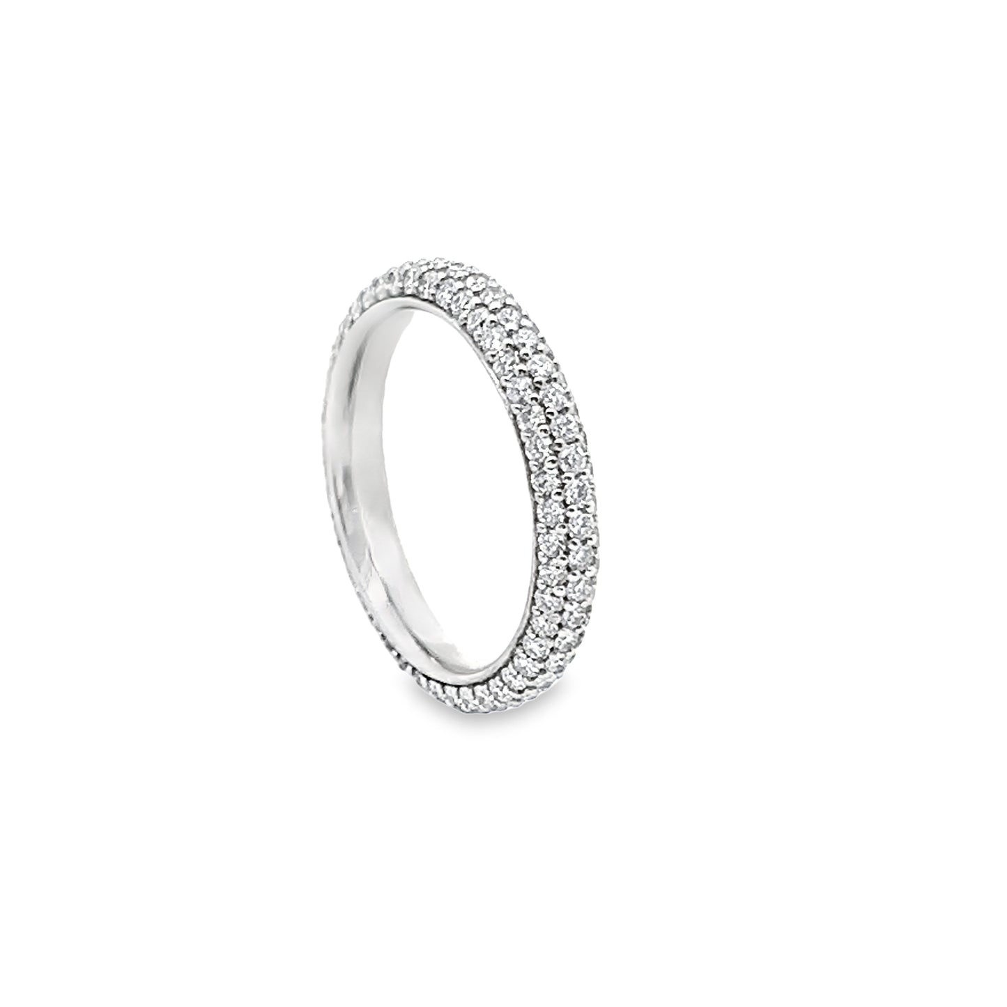 Three Row Pave Eternity Ring in Platinum