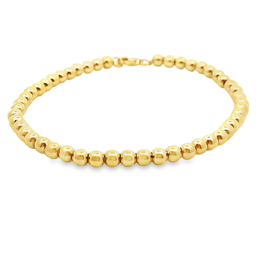 14K Yellow Gold Bead Bracelet