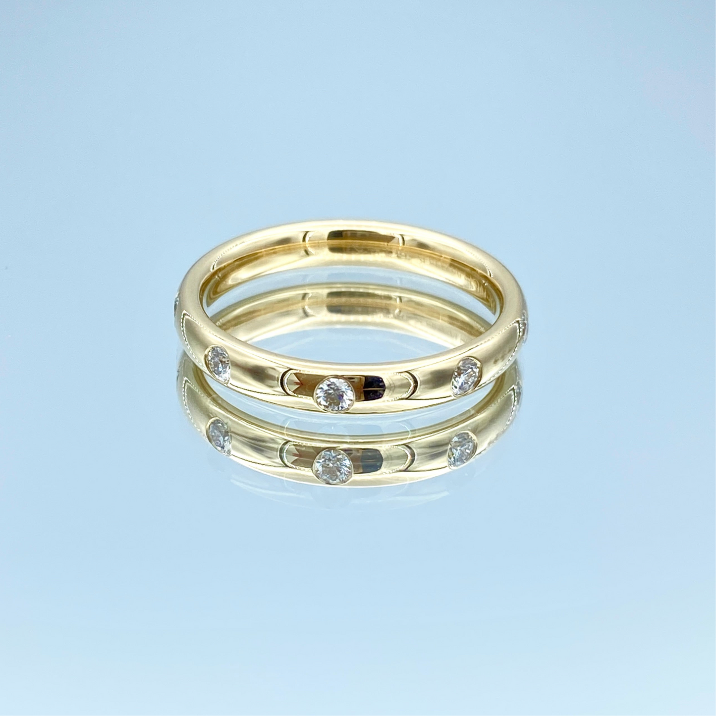 Inlay Diamond Ring in 14K Yellow or White Gold
