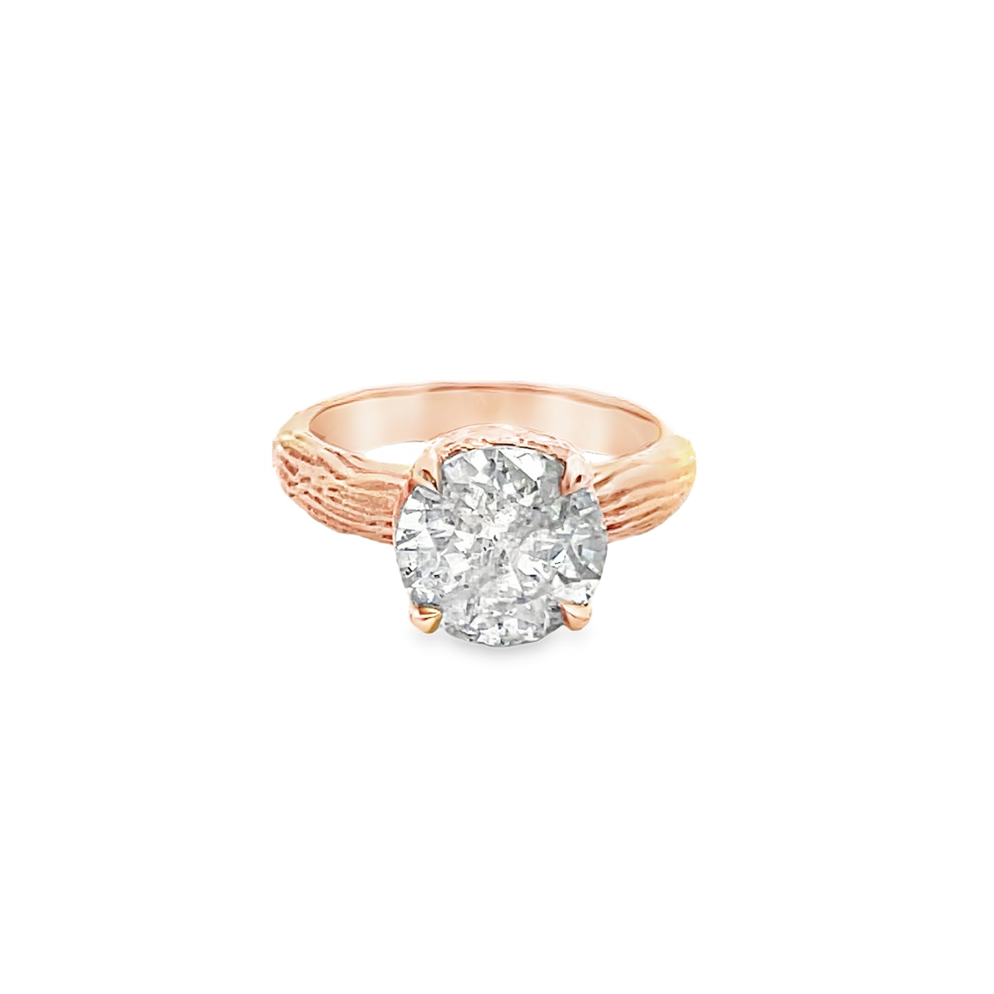 Round-Cut Salt and Pepper Diamond Engagement Ring in 14K Rose Gold