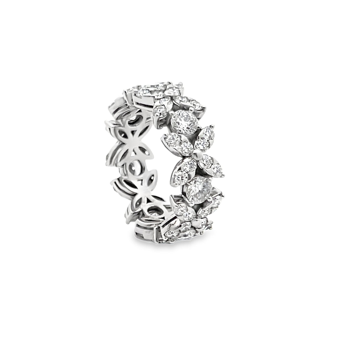 XOXO  Diamond Statement Eternity Ring in 18K White Gold