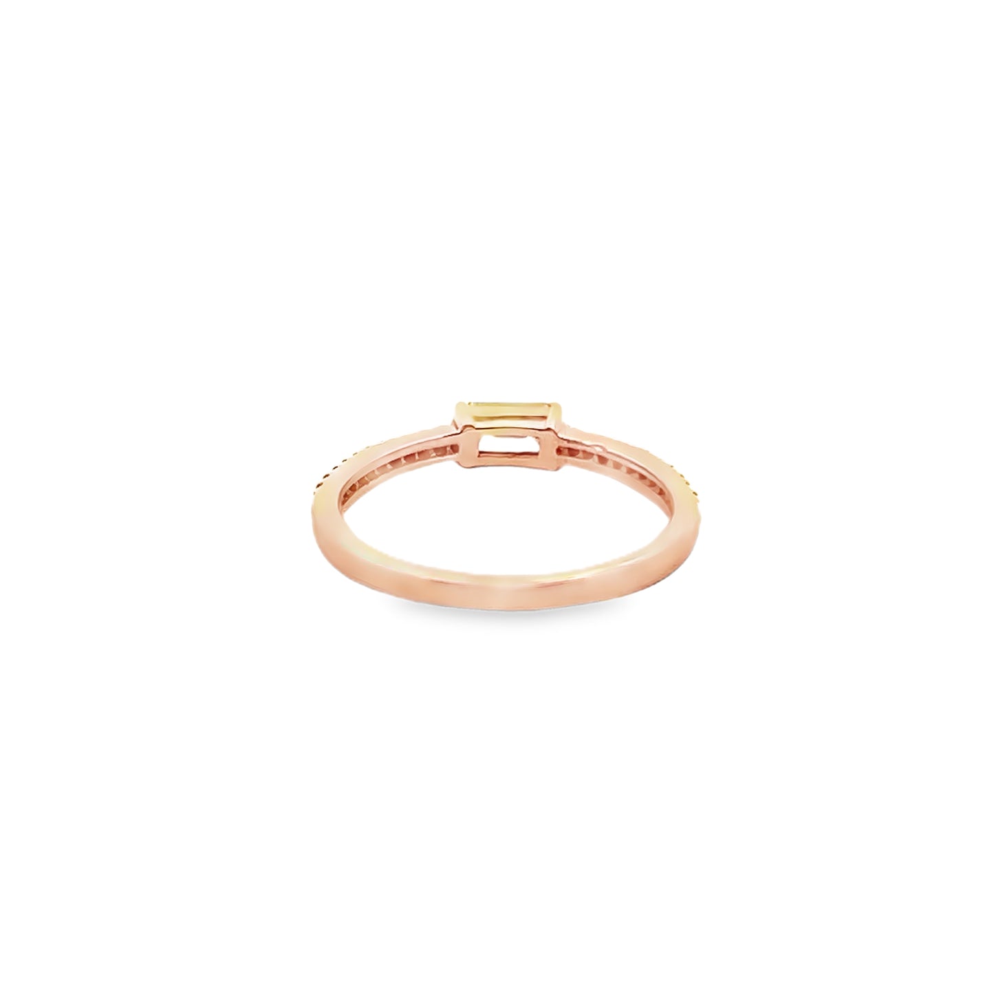 Baguette-Cut Diamond Ring in 14K Rose Gold