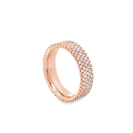 Five Row 14K Rose Gold Diamond Eternity Ring