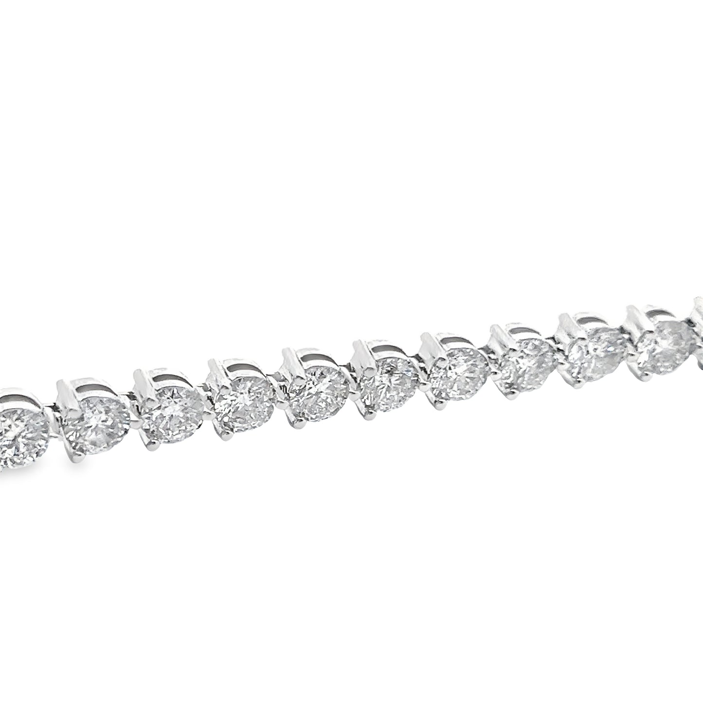 3-Prong Set Round Brilliant-Cut Diamond Cupcake Tennis Bracelet in 14K Gold