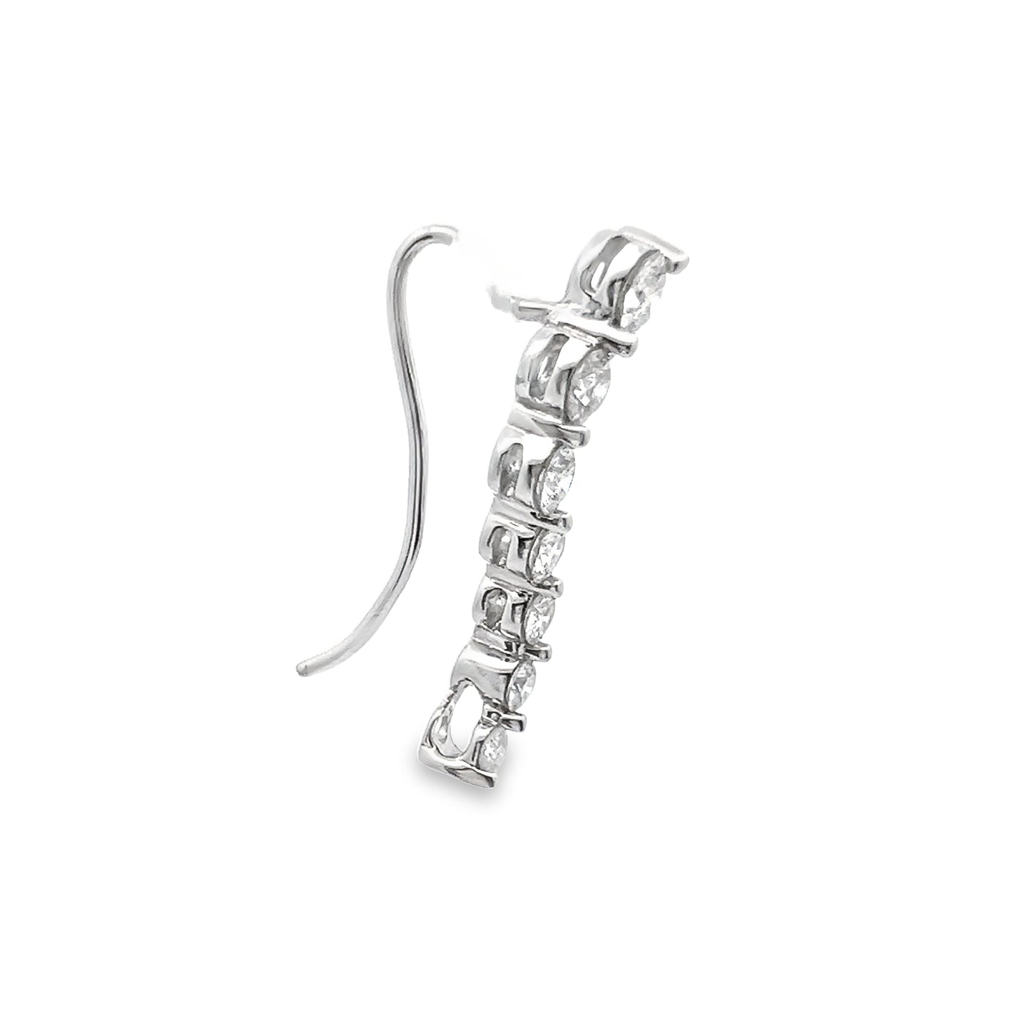 Curved Diamond Ear Crawler Earrings in 14K Gold