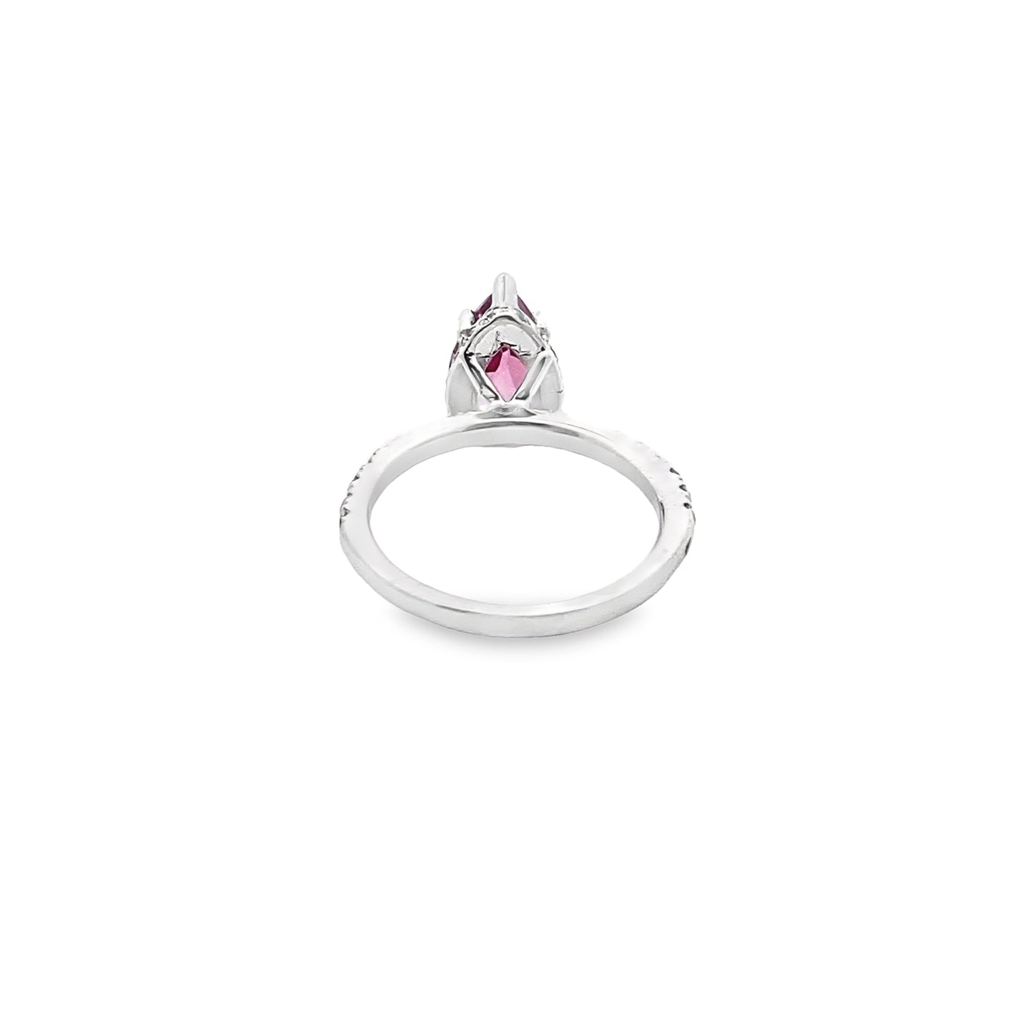 Pear-Shape Tourmaline and Diamond Ring in 14K White Gold