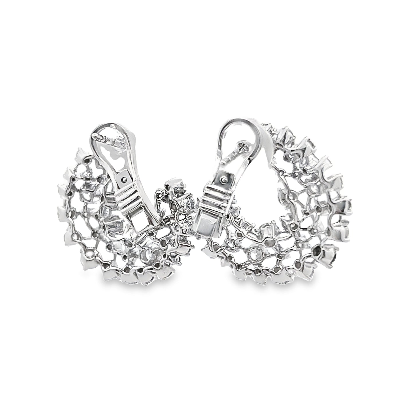 Diamond Statement Earrings in 14K White Gold