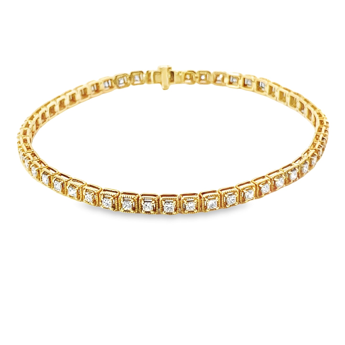 Vintage Yellow Gold Tennis Bracelet in 14K Yellow Gold