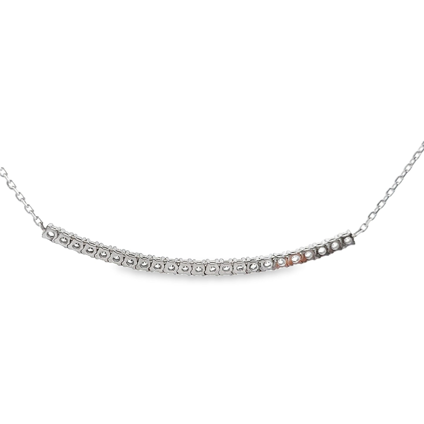 Diamond Bar Necklace in 14K White Gold