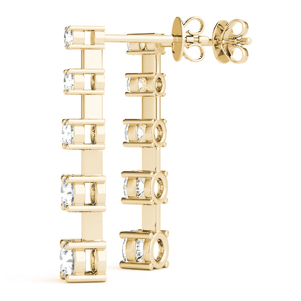 Diamond Linear Drop Earrings in 14K Gold