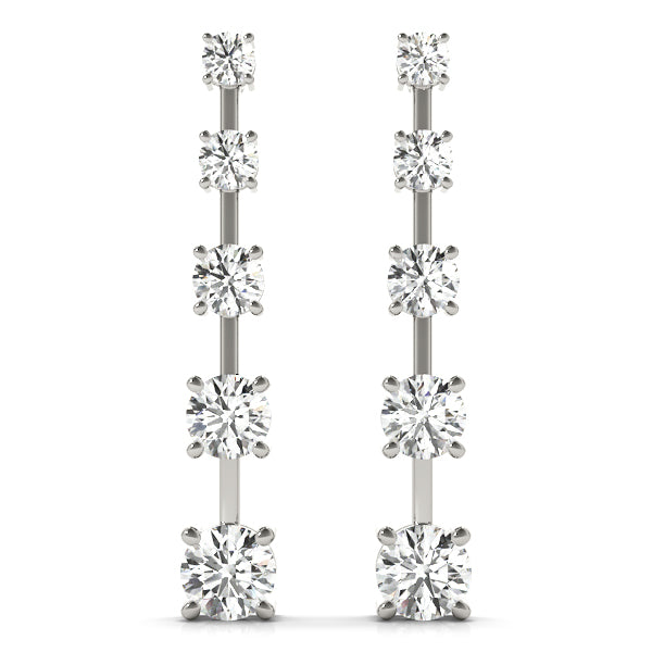 Diamond Linear Drop Earrings in 14K Gold