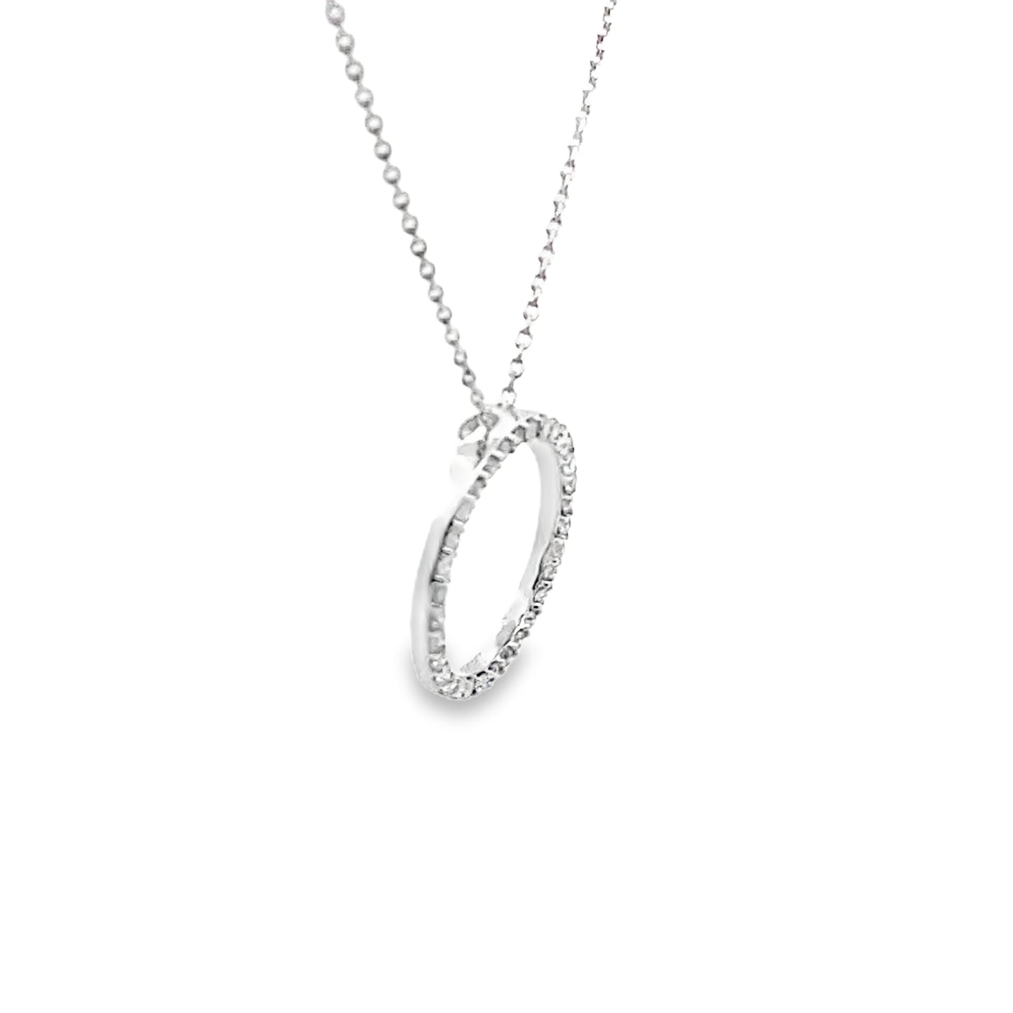 Diamond Circle Infinity Pendant Necklace in 14K Yellow Gold