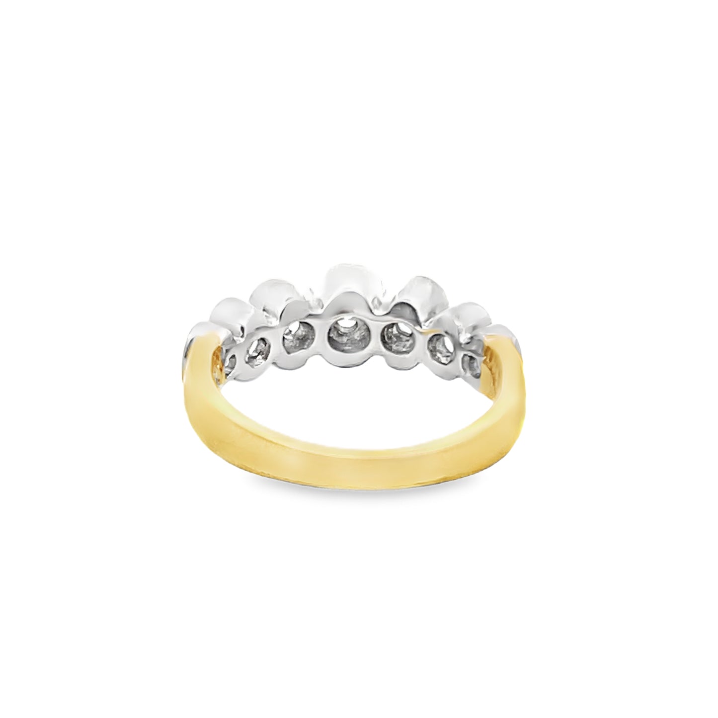 Diamond Half-Bezel Set Two-Tone Band in Platinum and 18K Gold