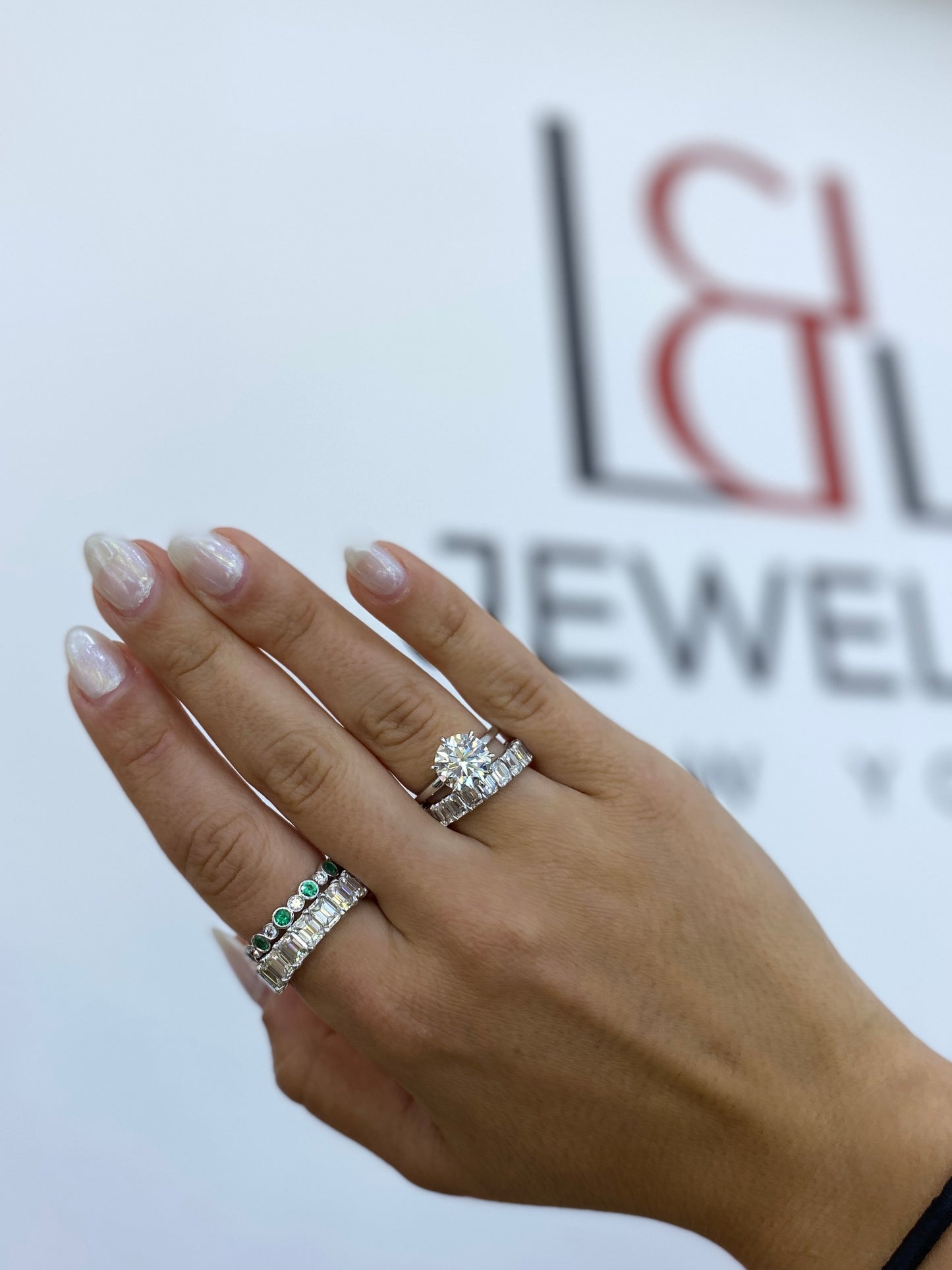 Diamond Emerald-Cut Eternity Band Ring in Platinum
