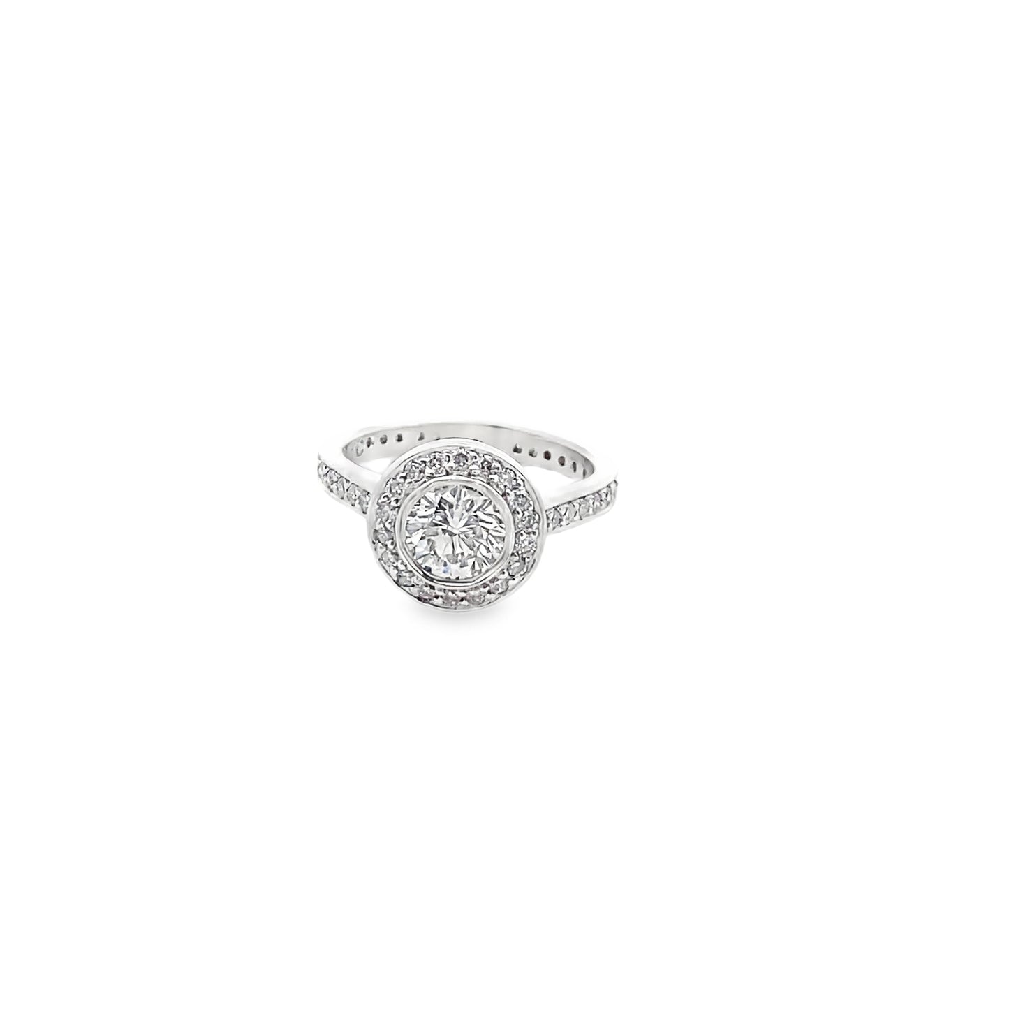 Round Brilliant-Cut Diamond Engagement Ring in 14K White Gold