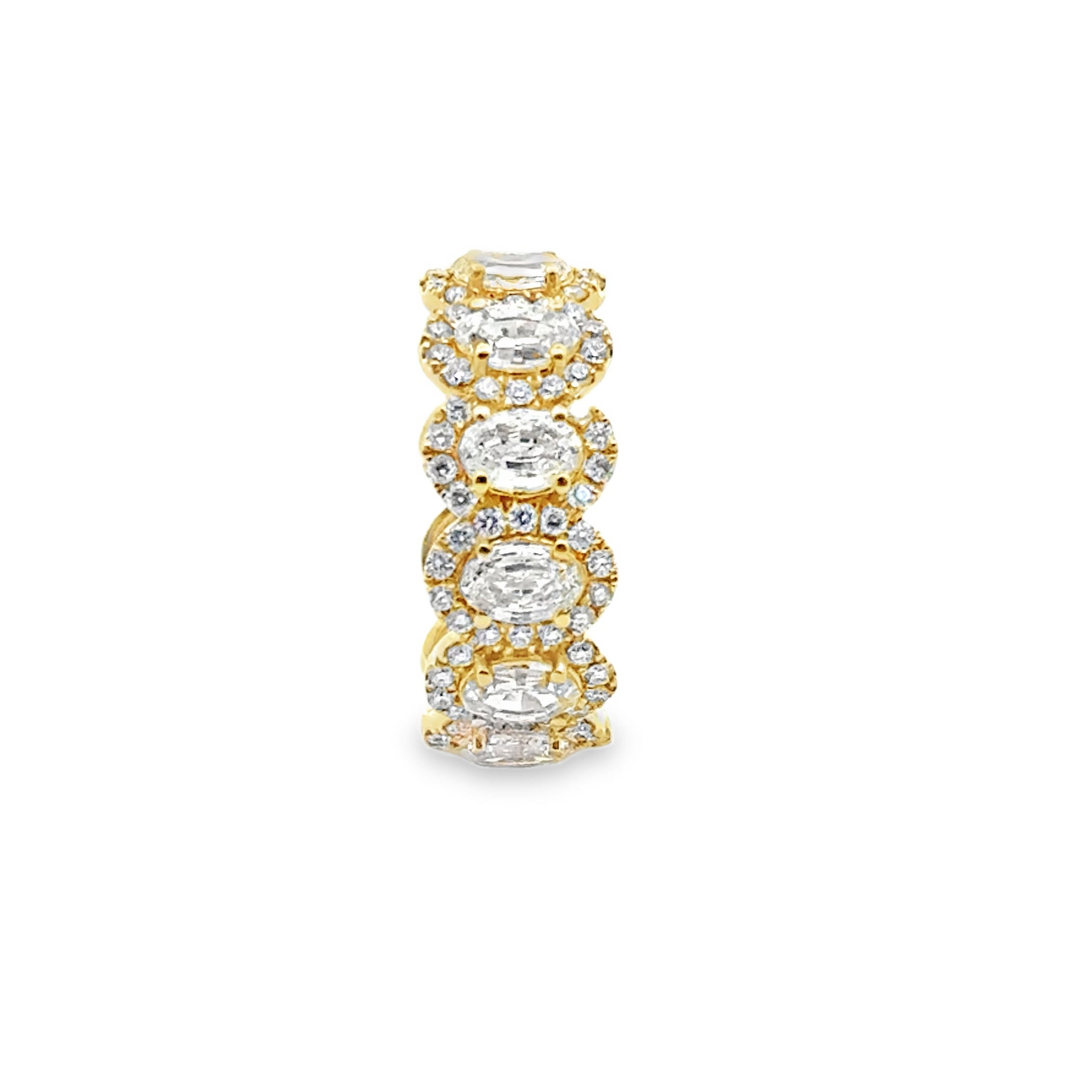 Halo Diamond Eternity Ring in 14K Yellow Gold