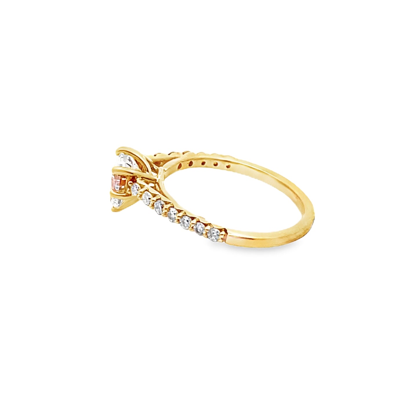 Pear-Shaped Diamond Engagement Ring in 14K Yellow Gold
