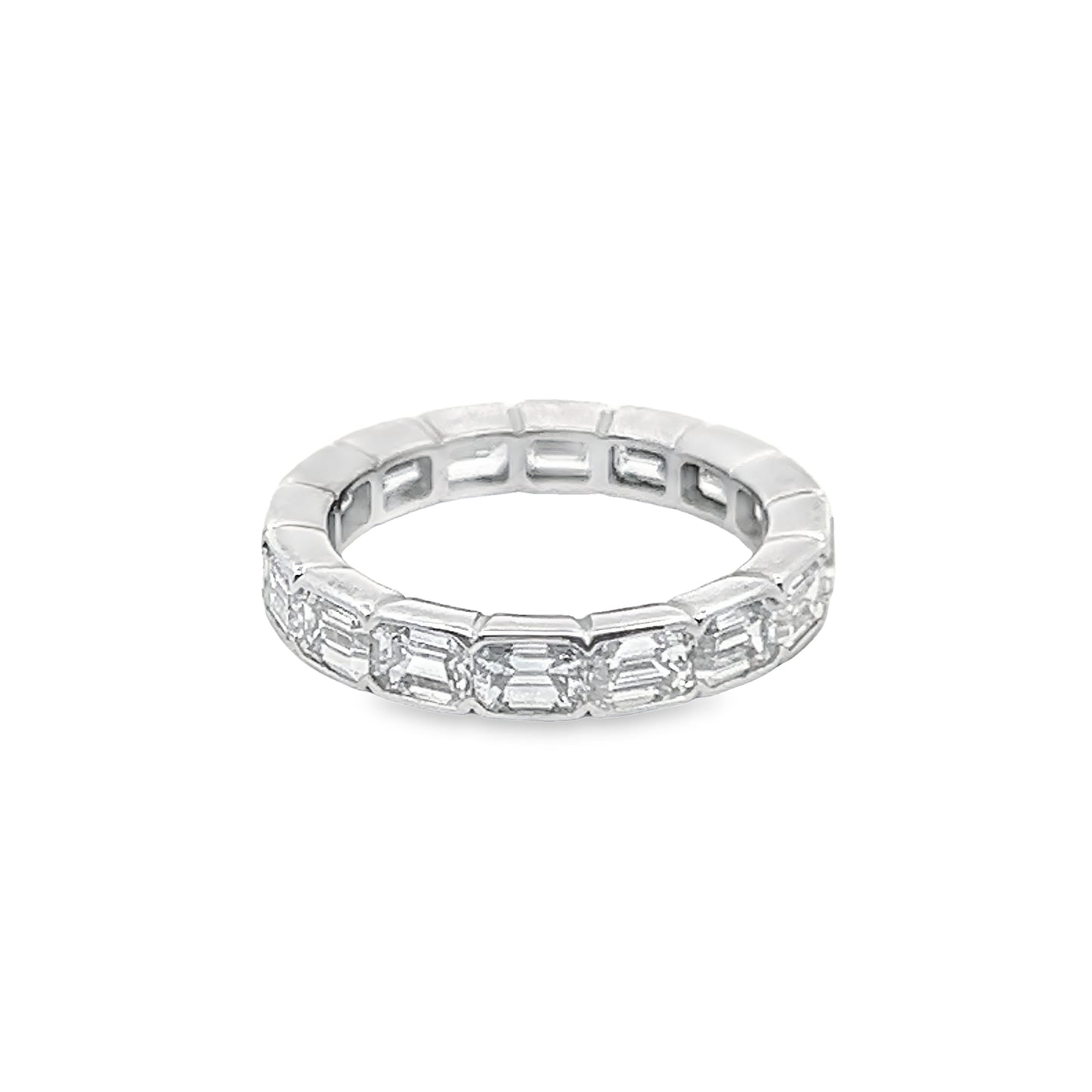 East West Emerald-Cut Diamond Eternity Band in 14K Yellow Gold