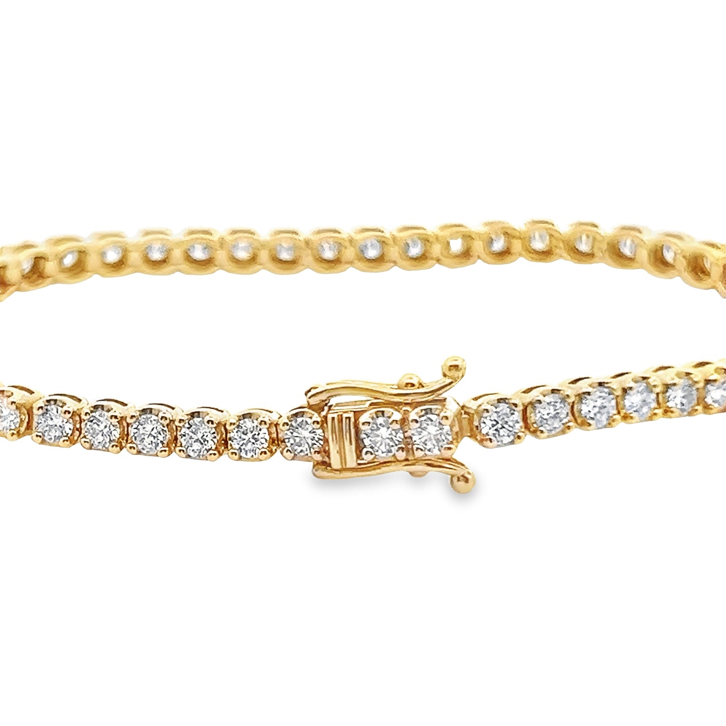 Round Brilliant-Cut Diamond Cupcake Tennis Bracelet in 14K Yellow Gold LoverlyGrey Collection