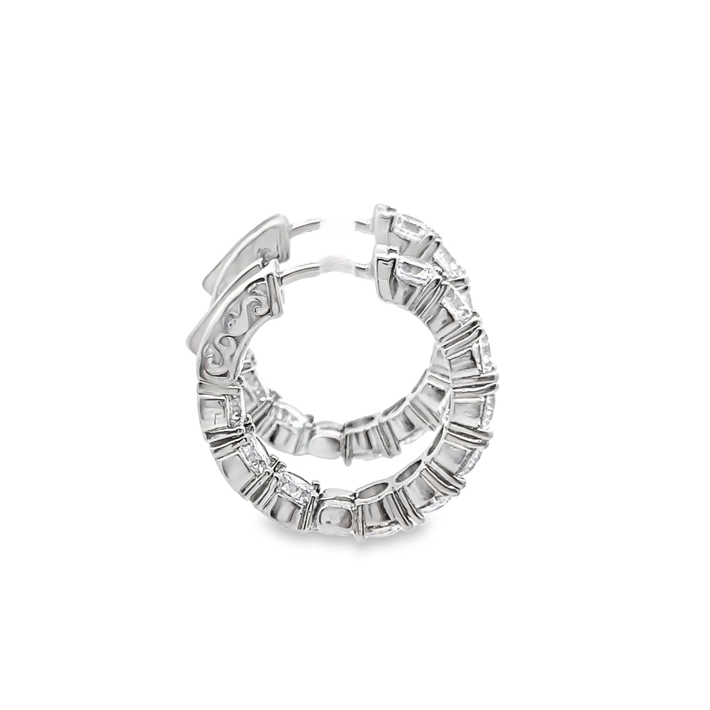 Inside-Out Diamond Hoop Earrings in 14K White Gold