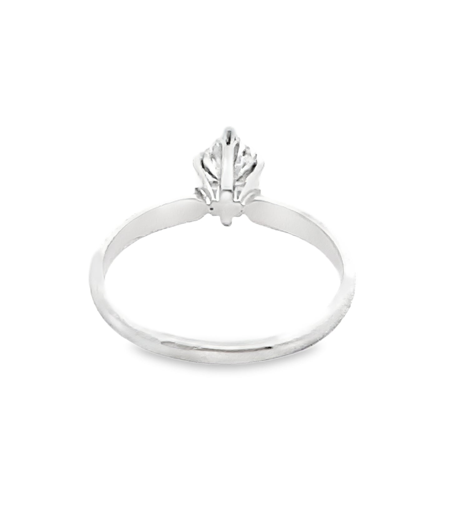 Solitaire Marquise-Cut Diamond Engagement Ring in 14K White Gold