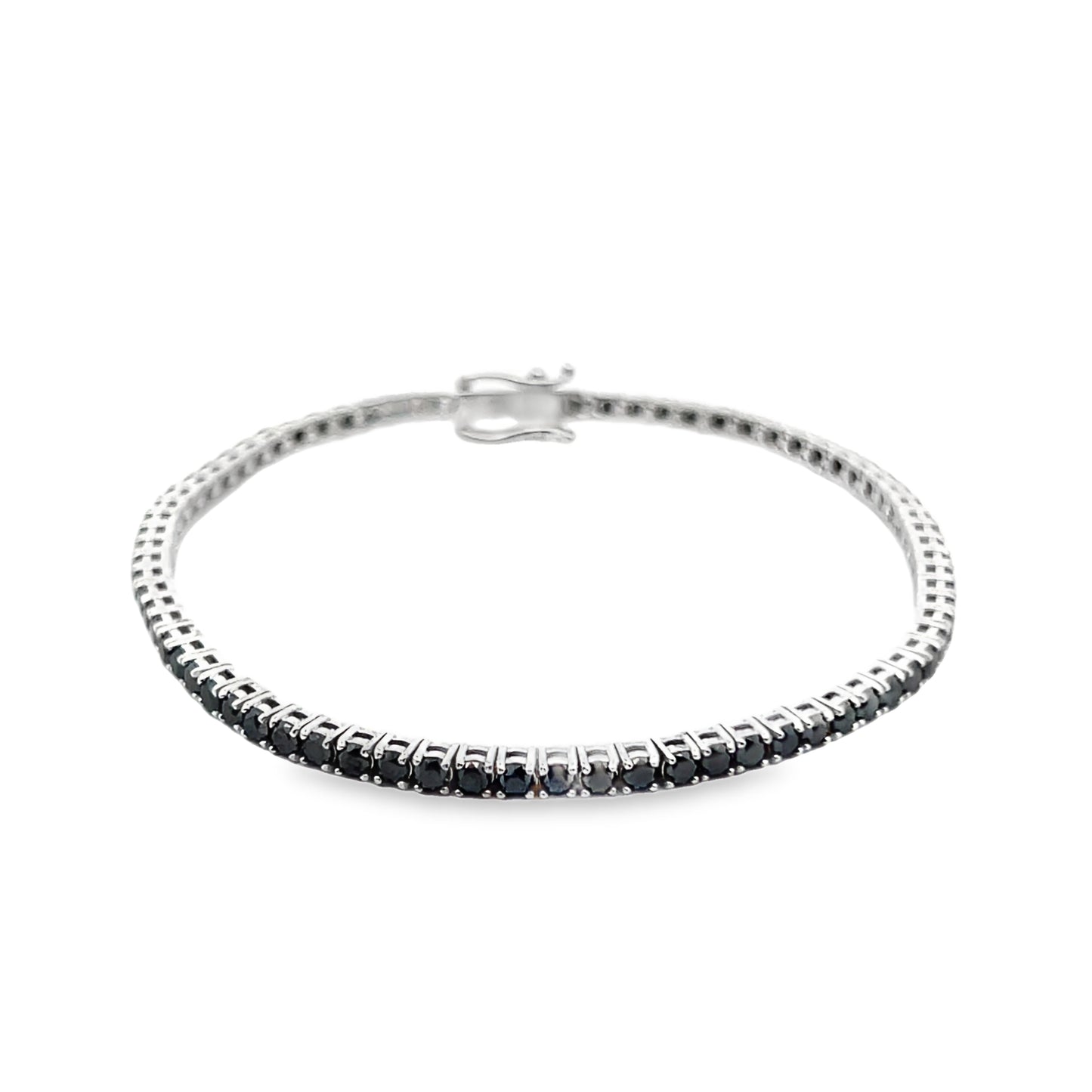 Black Diamond Tennis Bracelet in 14K White Gold
