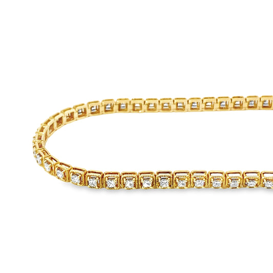 Vintage Yellow Gold Tennis Bracelet in 14K Yellow Gold