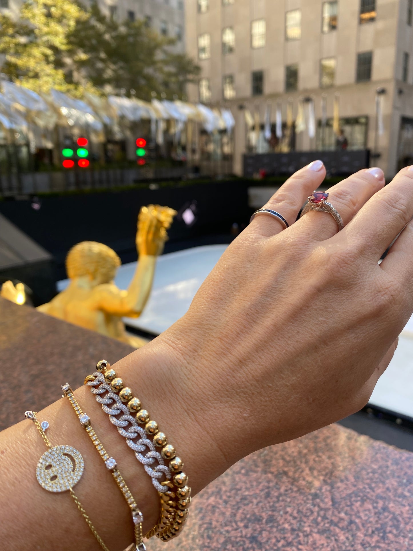 Sapphire and Yellow Gold Bead Bracelet