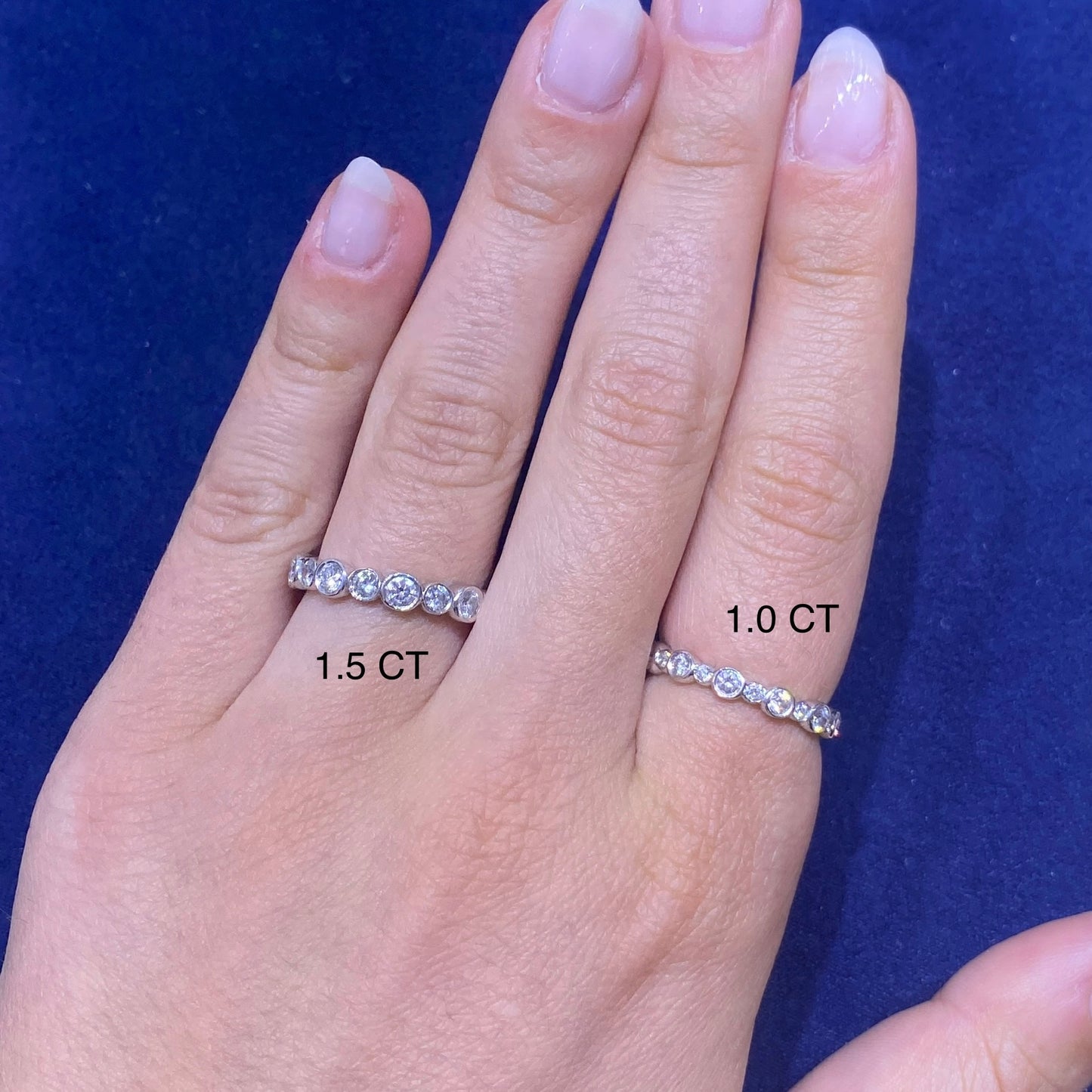 Bezel-Set Round Brilliant-Cut Diamond Eternity Band in 14K White Gold