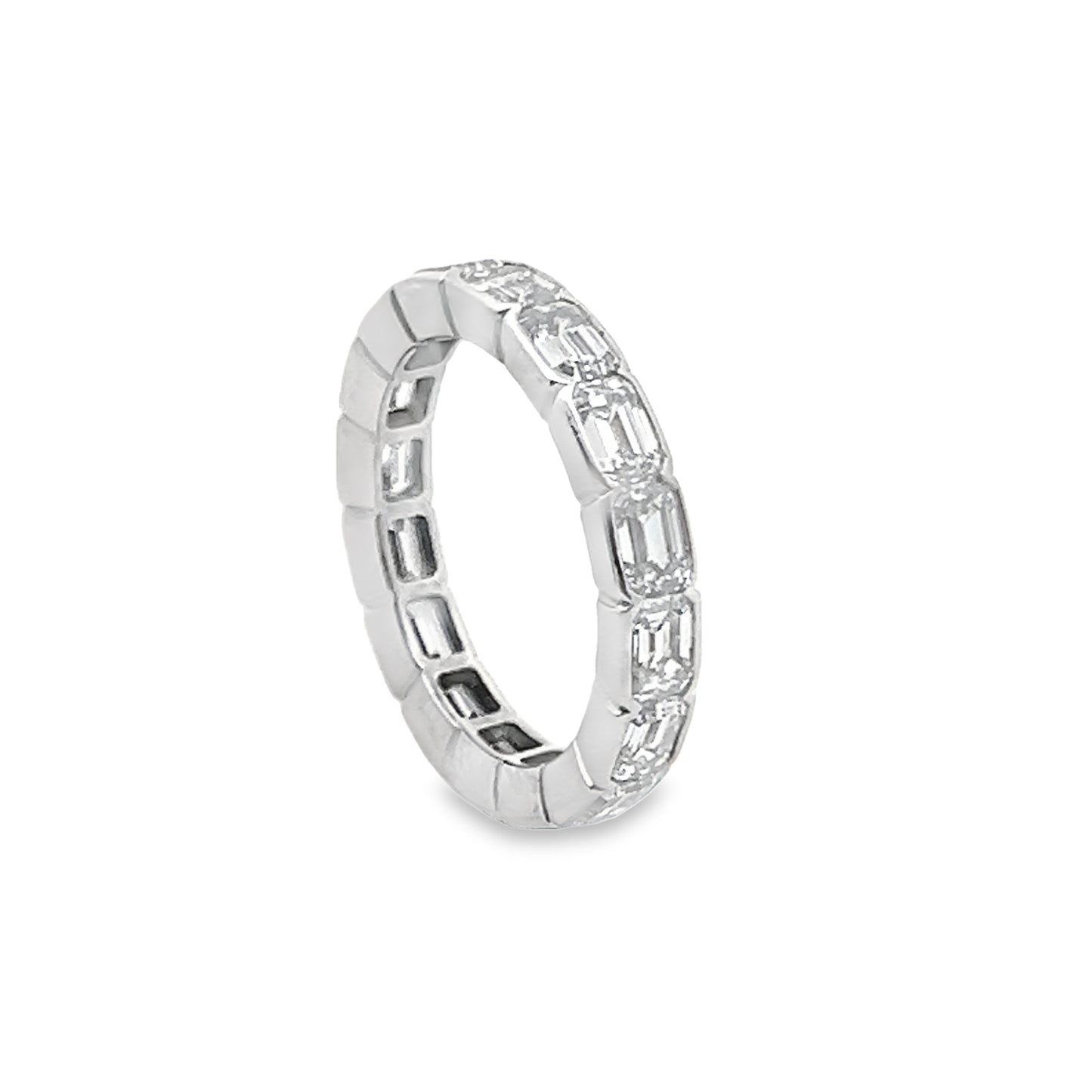 East West Emerald-Cut Diamond Eternity Band in 14K Yellow Gold