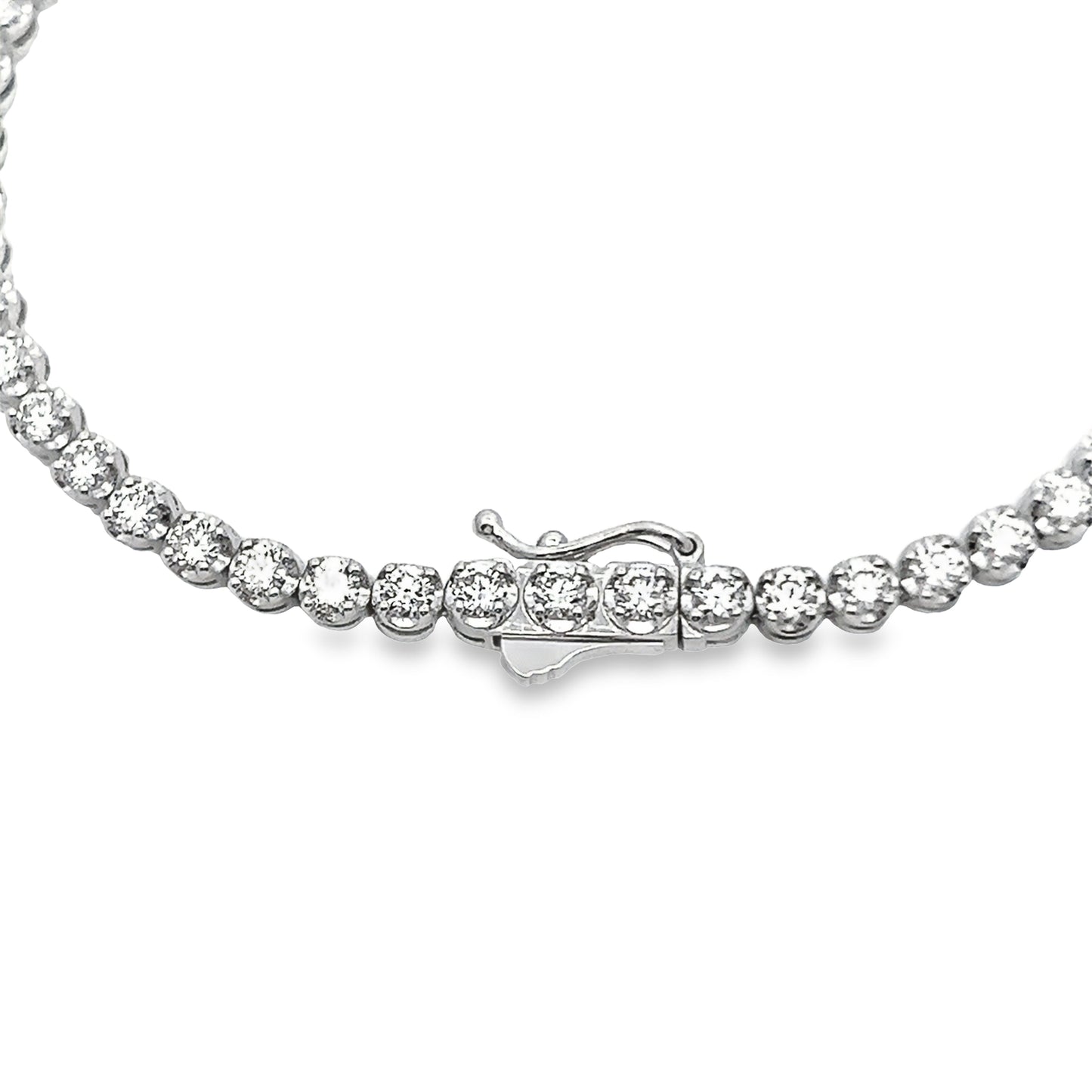 Round Brilliant-Cut Diamond Cupcake Tennis Bracelet in 14K White Gold LoverlyGrey Collection