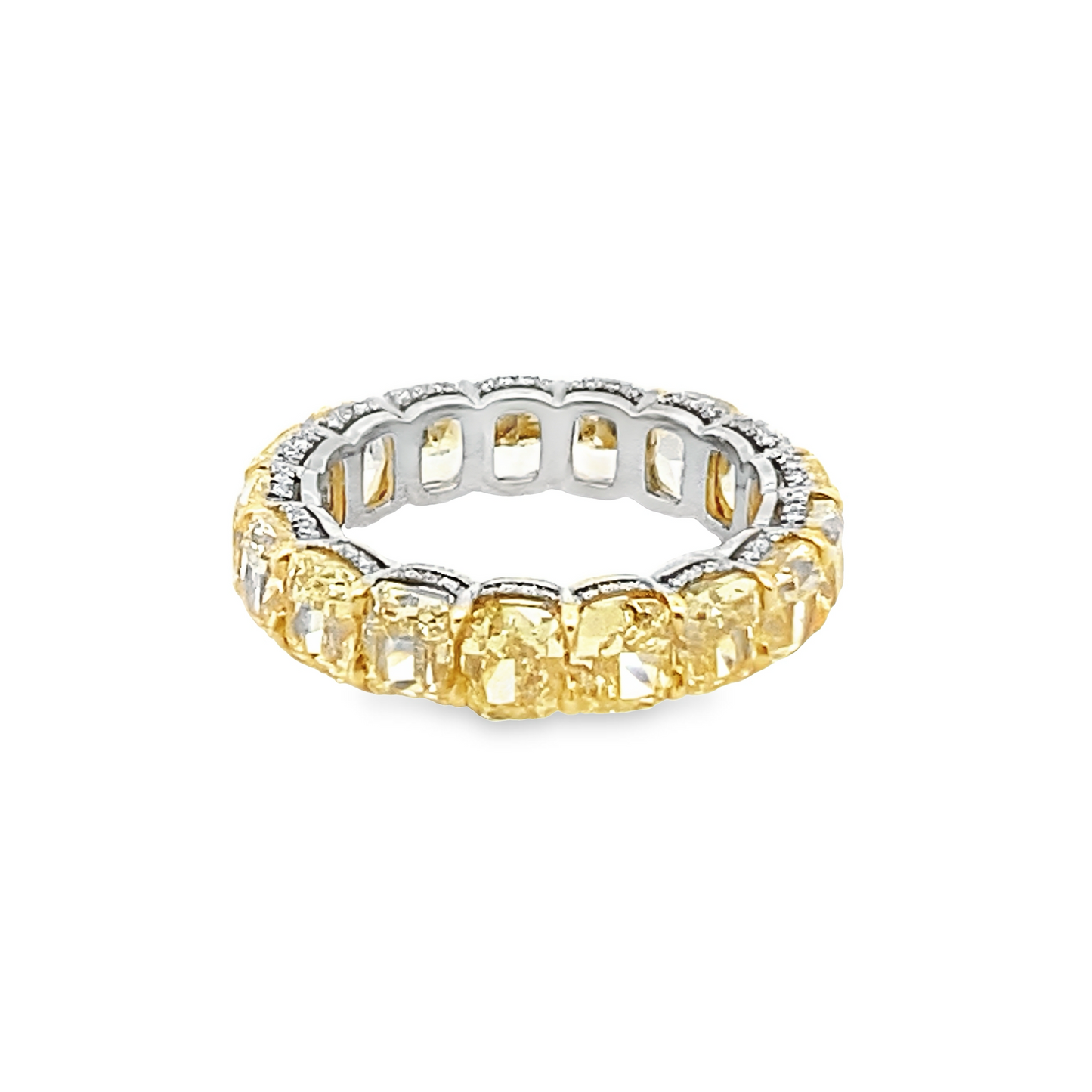Canary Yellow Diamond Eternity Ring in Platinum