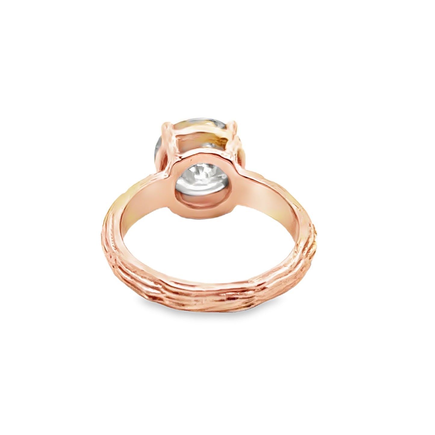 Round-Cut Salt and Pepper Diamond Engagement Ring in 14K Rose Gold