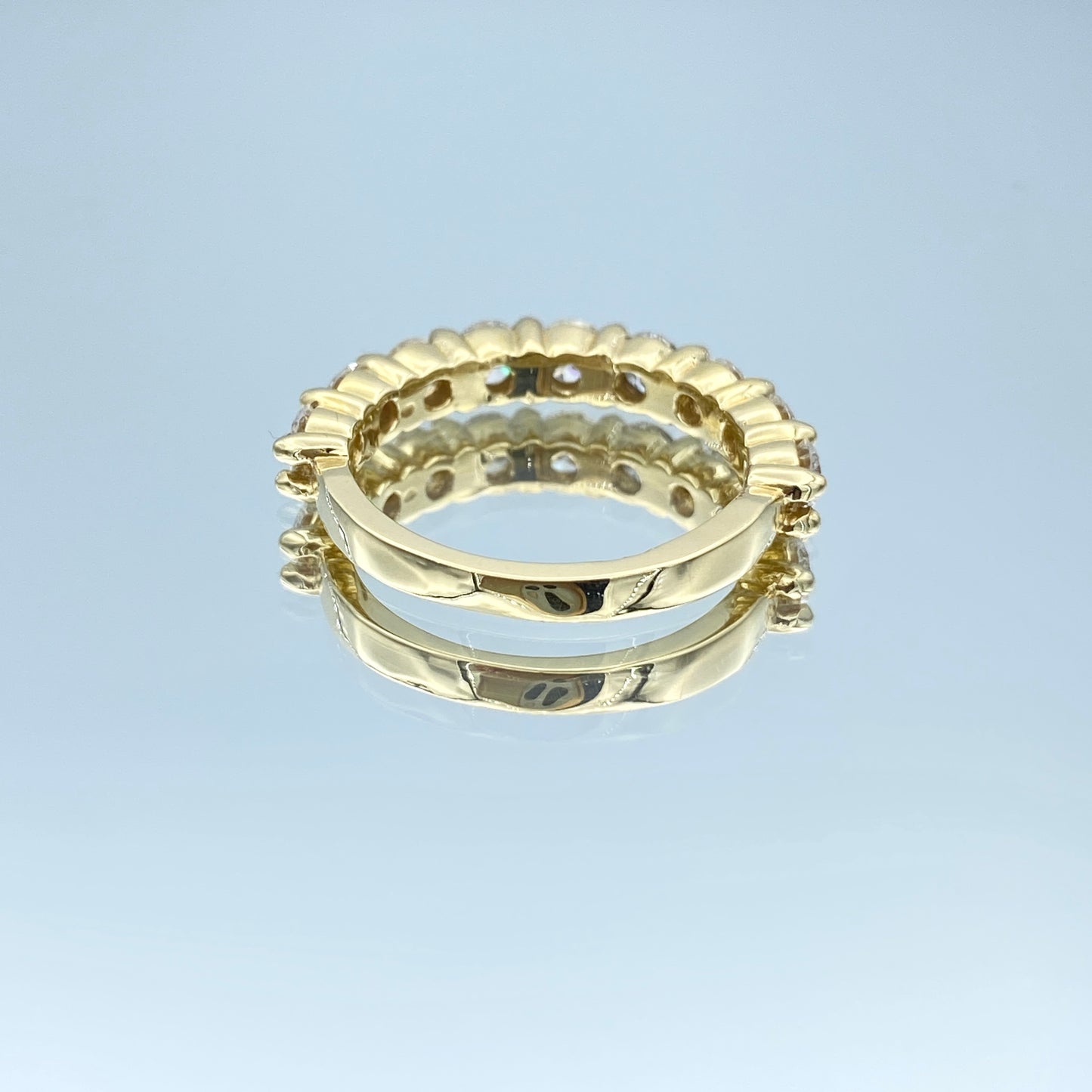Nine Stone Round-Cut Diamond Ring in 14K Yellow Gold - L and L Jewelry