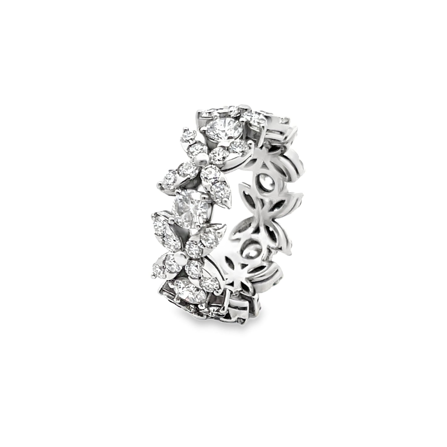 XOXO  Diamond Statement Eternity Ring in 18K White Gold