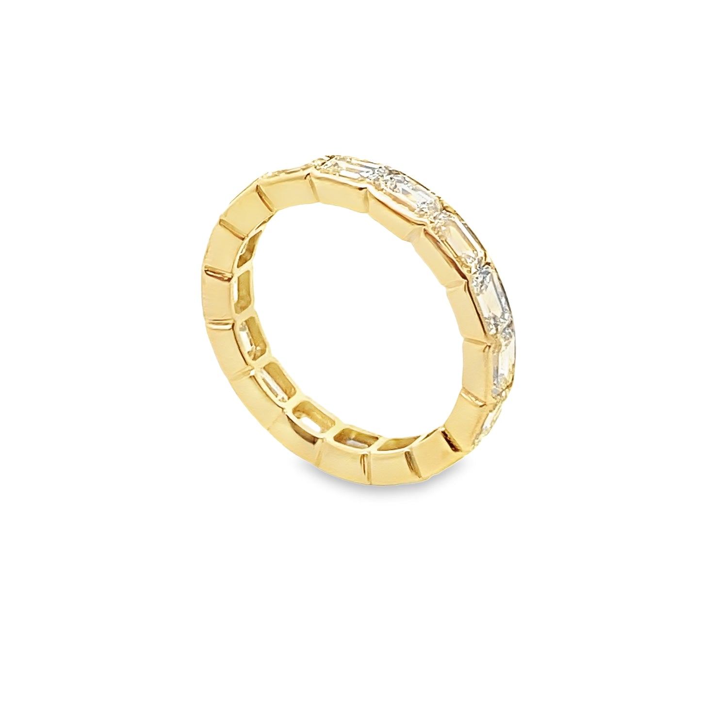 East West Emerald-Cut Diamond Eternity Band in 14K Yellow Gold