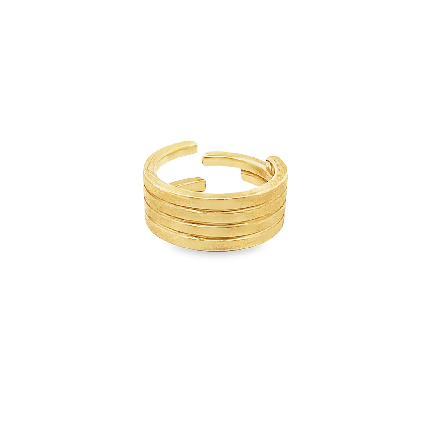 Diamond and 14K Gold Open Linear Ring