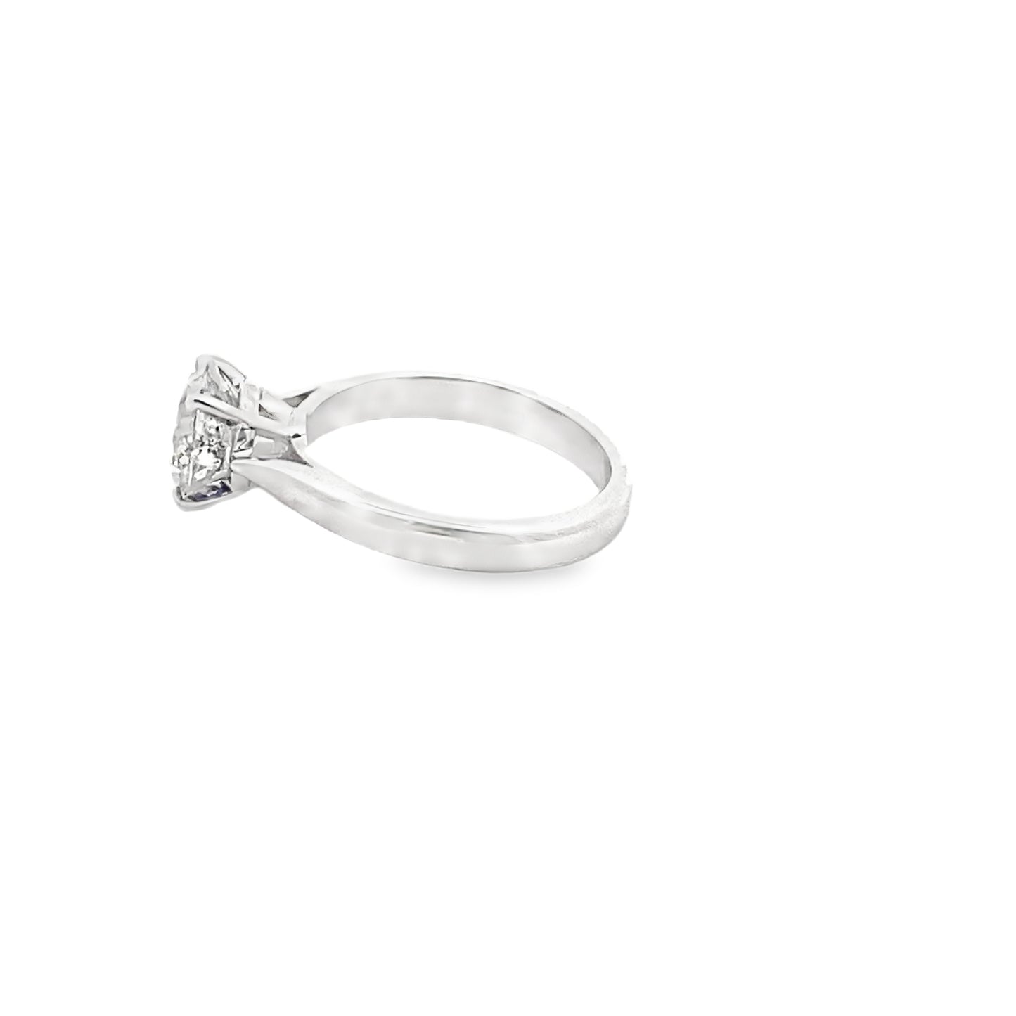 Single Solitaire Diamond Engagement Ring in 14K White Gold